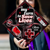 Custom Name My Turn To Save Lives - Doctors, Nurses Graduation Cap Topper LM32 899301