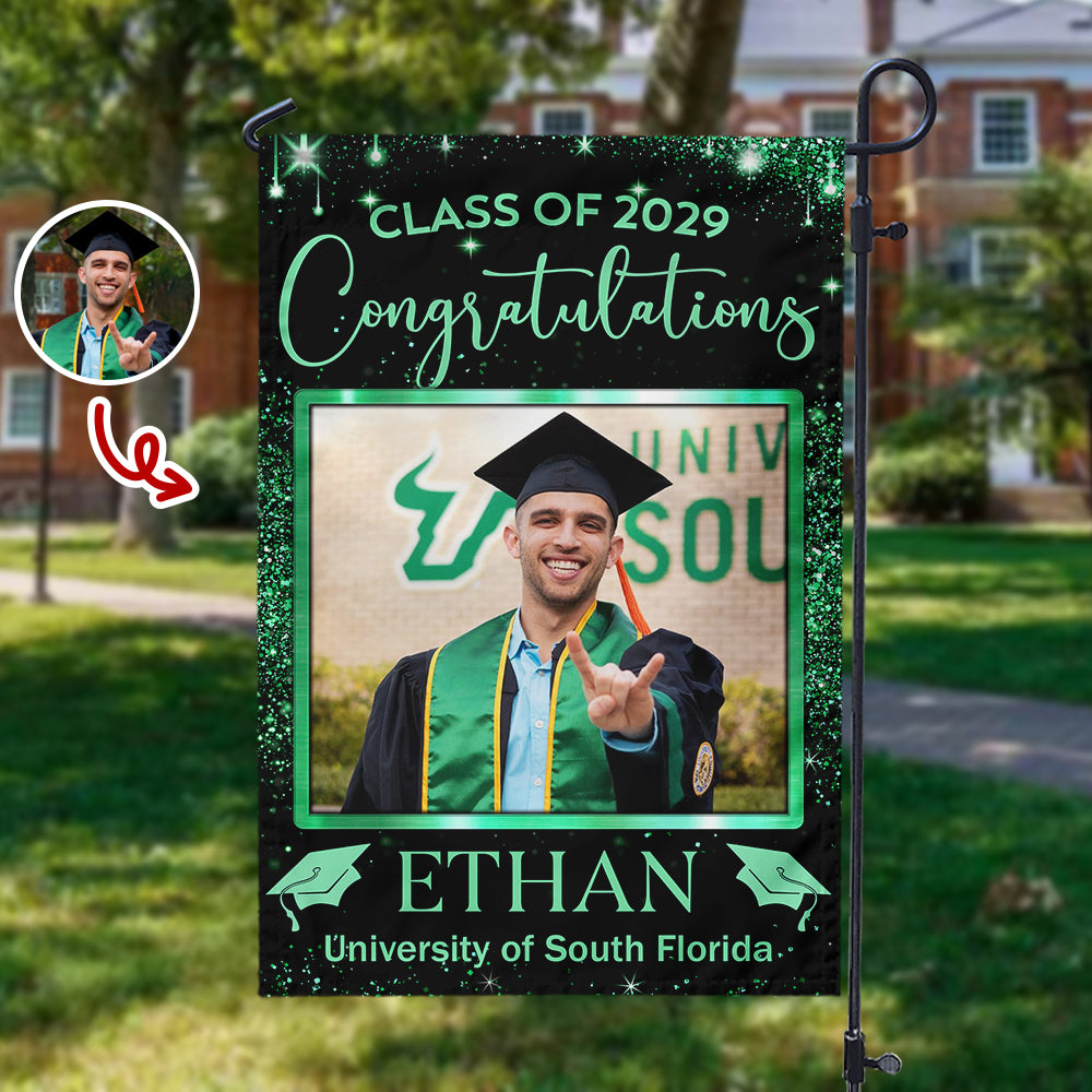 Personalized Photo Graduation Garden Flag – Class of 2026 Custom Name Yard Flag TH10 169019