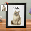 Custom Pet Portrait Photo With Watercolor Style Poster Picture Frame HO82 894208