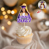 Custom Photo Glitter Graduation Class Of 2026 Cupcake Topper LM32 899137