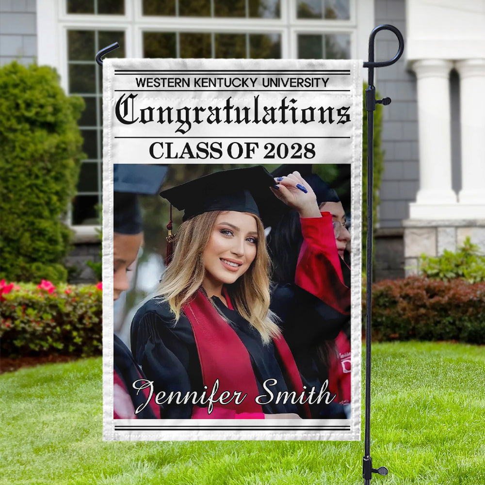 Custom Photo Newspaper Styles Class Of 2026 Garden Flag Graduation Party Decor CH07 910716