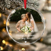 Custom Photo Always & Forever In My Heart Memorial Christmas Glass Ornament CH07 180180