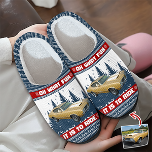 Custom Car Photo Oh What Fun It Is To Ride For Men Slippers Gift For Car Lovers HA75 898142