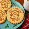 Personalized Family Name Christmas Cookie Stamp – Cute Penguin, Snowman & Reindeer Holiday Baking Stamp CH07 181096