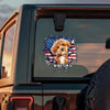 Custom Photo Dog Cat With American Flag Car Window Decal Sticker HA75 920370