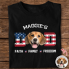 Custom Photo Dog Cat Dad Faith, Freedom & Family Dark Shirt LM32 897997