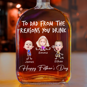 Custom Photo To Dad From The Reasons You Drink Whiskey Bottle LM32 893583
