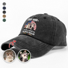 Custom Photo Cat Dad The Man The Myth The Snack Dealer - Personalized Washed Denim Baseball Cap CH07 896580