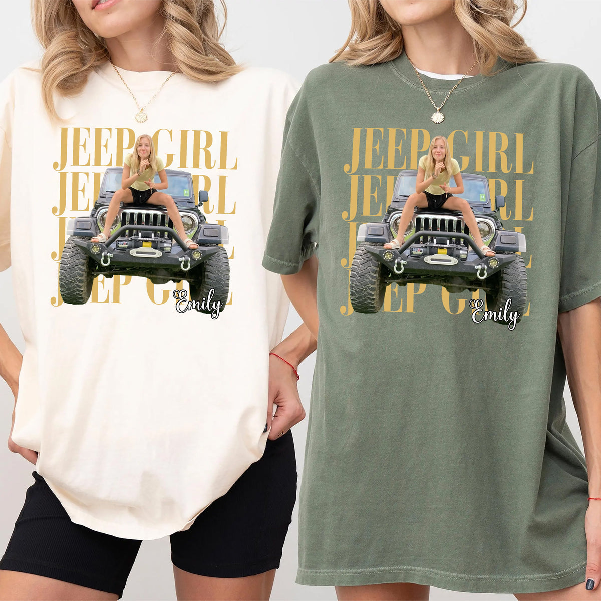 Custom Photo And Name Jeep Girl Comfort Shirt TH10 170695
