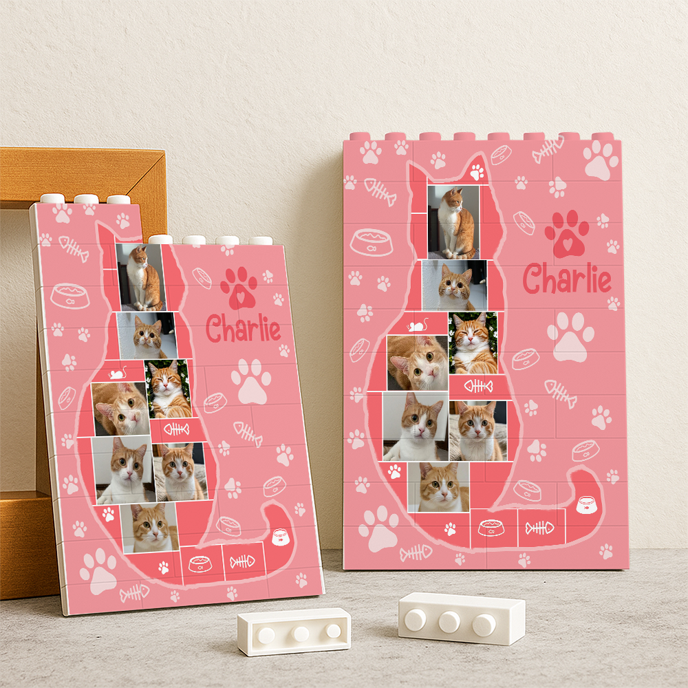 Custom Photo Cat Building Brick Blocks Gift For Cat Lovers HA75 920556