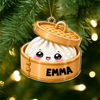 Personalized Glitter Dumpling Bamboo Steamer Acrylic Ornament, Cute Foodie Christmas Gift HO82 903654