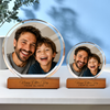 Custom Photo Happy Father's Day Round Acrylic Frame Block CH07 921476