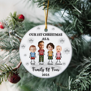 First Christmas As A Family Personalized 3D Inflated Effect Ceramic Ornament CH07 899496