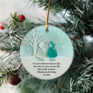 Personalized 2D Friendship Sea Glass Ceramic Ornament, Best Friend Christmas Gift CH07 899862