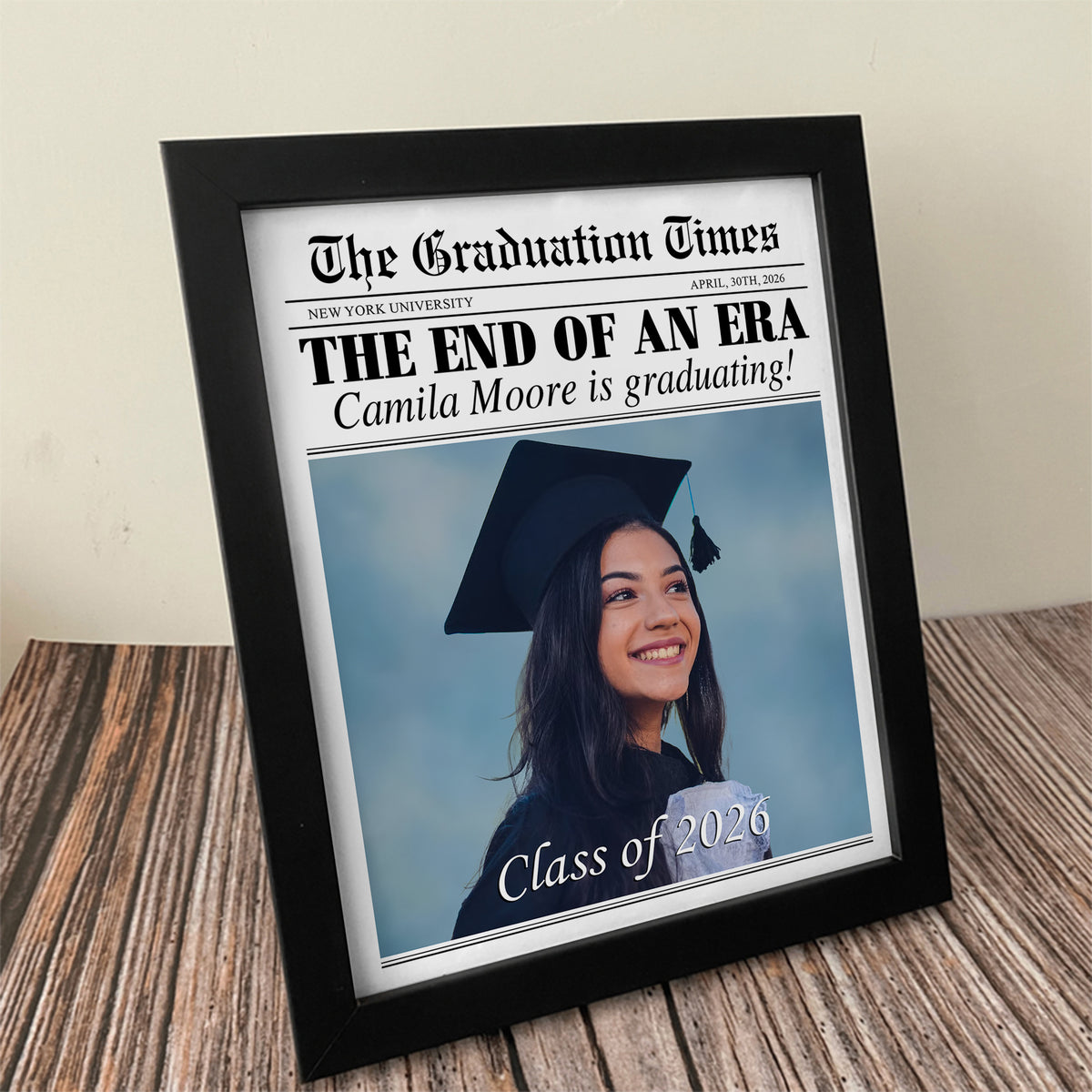 Custom Photo The Graduation Times Class Of 2026 Gift Picture Frame LM32 899213
