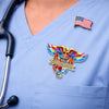 Custom Name RN Nurse With Caduceus Wings & Stethoscope Acrylic Pin HO82 901964