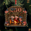 Personalized Custom Family Name Patriotic Christmas Fireplace Stocking 250th Anniversary Acrylic Ornament For Family TH10 171039
