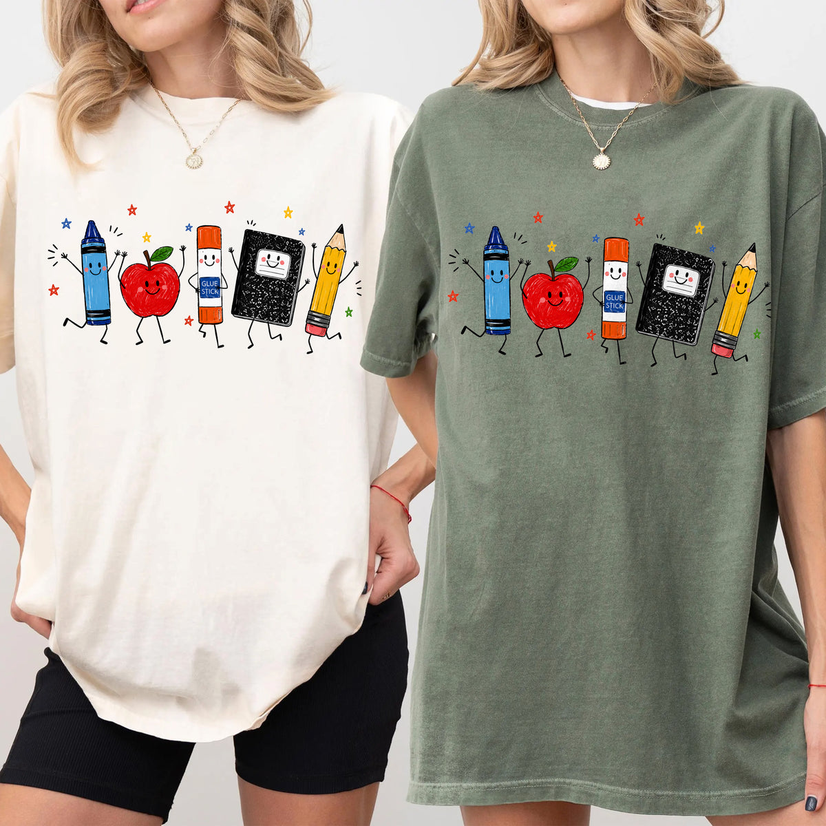 Personalized Name Funny Teacher Life Crayon Apple Pencil Notebook Comfort Shirt LM32 669543