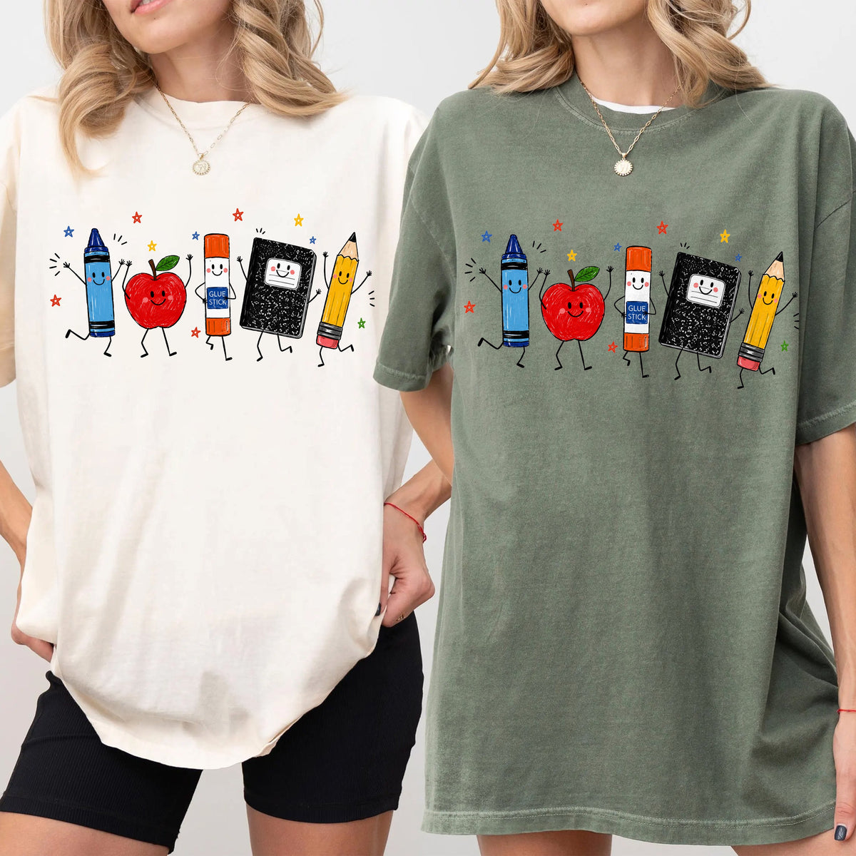 Personalized Name Funny Teacher Life Crayon Apple Pencil Notebook Comfort Shirt LM32 669543