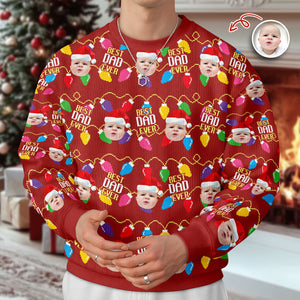 Custom Photo Christmas Best Dad Ever Ugly Sweater Gift For Family HO82 900416