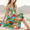 Custom Photo Cat Women's V-Neck Cami Maxi Dress HO82 893618