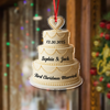 Personalized Wedding Cake - First Christmas Married Acrylic Ornament HA75 892976