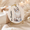 Custom Dog Photo And Name Stripes Ceramic Ornament For Christmas TH10 170749