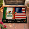Personalized Mexico USA Two Cultures One Family Doormat K228 922178
