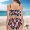 Custom Photo American Flag Independence Day Women's Bikini Swimsuit LM32 899863