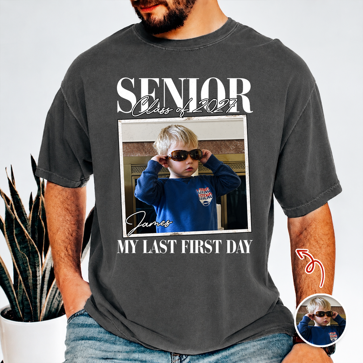 Custom Vintage Photo And Year Officially A Senior - My Last First Day Comfort Shirt CH07 180284