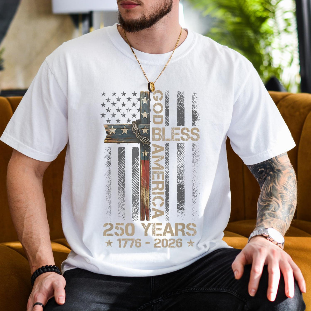 God Bless America Comfort Colors Shirt 250 Years 1776 2026 Christian USA Flag Shirt CH07 911932