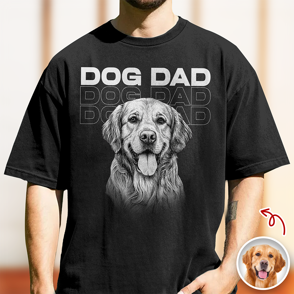 Custom Name & Photo Vintage Style Dog Cat Dad Mom Comfort Shirt LM32 669419