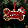 Personalized Dog Bone Gingerbread Christmas Wooden Ornament, Cute Christmas Decoration for Dogs Lovers LM32 670097