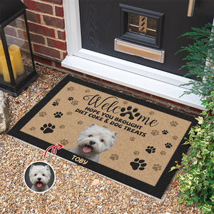 Custom Photo Dog Hope You Bought Diet Coke and Dog Treats Doormat HA75 892926