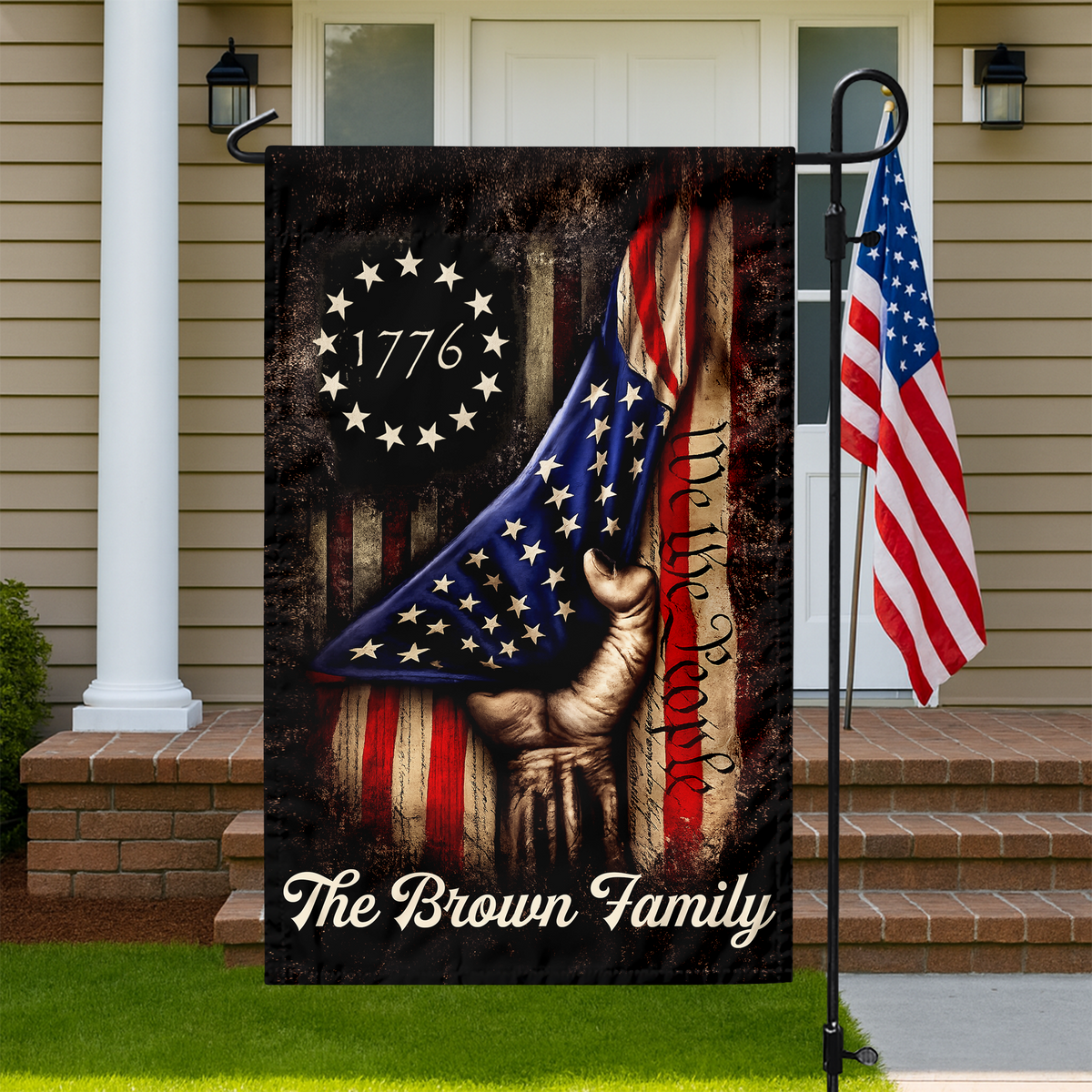 Custom Family Name We The People US Flag Garden Flag TH10 169065