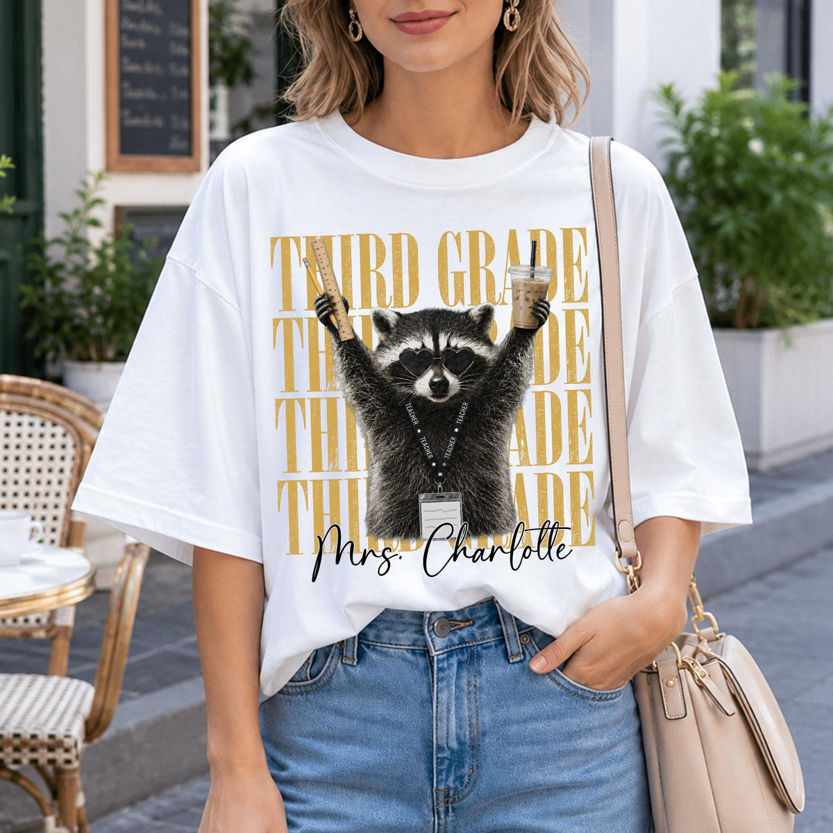 Guess Who's Back Funny Raccoon Teacher Comfort Shirt Custom Teacher Name Back to School Gift CH07 180226