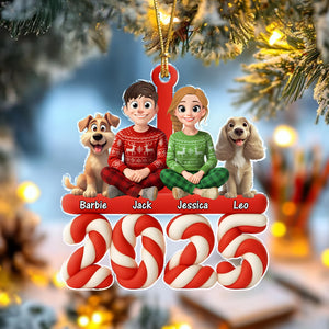 Family Marshamallow Acrylic Ornament Personalized Gift For Dog Lovers HO82 900130