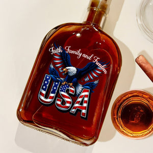 Faith, Family & Freedom America 250 Years Patriotic Whiskey Bottle LM32 897357