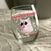 Custom Photo Happy Human Servant Personalized Wine Glass CH07 895444