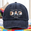 Custom Photo Happy Father's Day To Me You Are The World Washed Denim Baseball Cap Gift For Dad HO82 893944