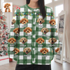 Custom Dog Photo Name Christmas Light Snow Cardigan CH07 899596