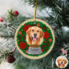 Custom Dog Photo Mosaic Style For Christmas Ceramic Ornament TH10 894805