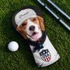 Custom Pet Photo With America Flag Golf Head Cover, Golf Club Cover - Gift For Dog Cat Dad Mom, Golf Lovers HO82 902312