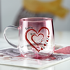 Custom Kids Name Heart Pink Gradient Glass Mug Gift For Family HO82 901798