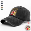 Personalized Vintage Photo Best Dad Mom Ever Washed Denim Baseball Cap HA75 921434