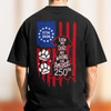 Personalized Even My Dog Is Waiting For America's 250th With US Flag Back Comfort Shirt - Gift For Dog Lovers HO82 902866