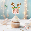 Custom Cute Face Christmas Cupcake Topper - XMAS Party Decor Gift For Family CH07 896254