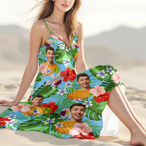 Custom Photo Women's V-Neck Cami Maxi Dress HO82 893620