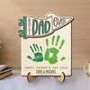 Personalized Hands Down Best Dad Ever 2-Layered Wooden Plaque With Stand TH10 892985