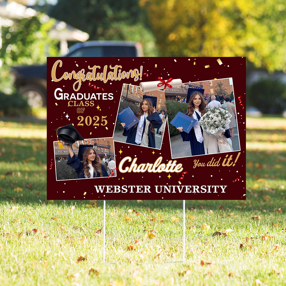 Personalized Graduation Yard Sign With Photo Name Congratulations Graduate Party Decorations HO82 901652